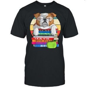 English-bulldog-back-to-school-book-worm-dog-shirt-classic-mens-t-shirt